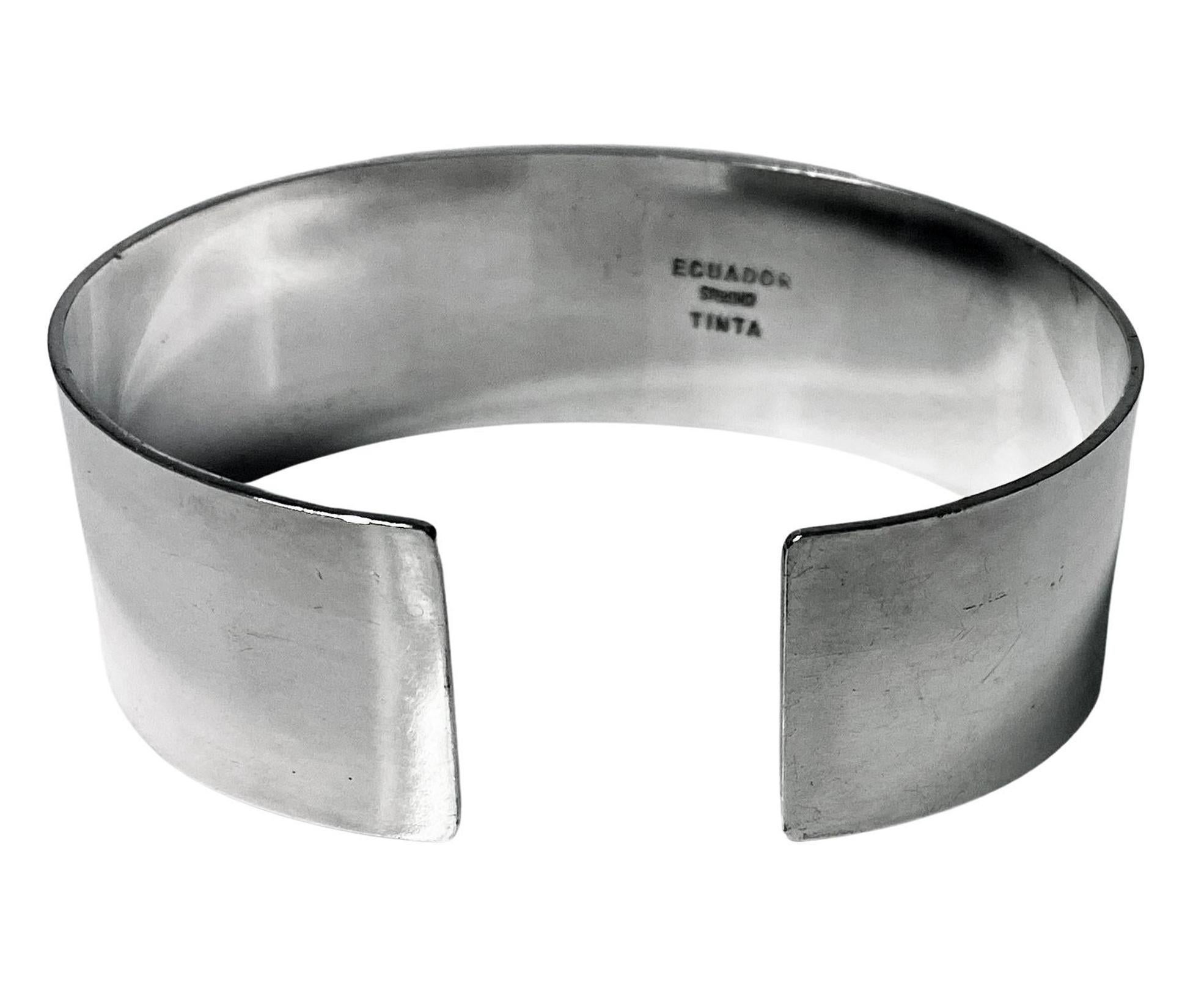 Joaquin Tinta Sterling Silber und weiße Perlen Manschette Armband Armreif. 2