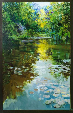 "Lake with Lily Pads" Lush Green Aquatic Nature Landscape Water Forest Woods Air