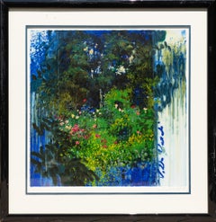 "Villa Verde" Szene von üppigen heiteren Rosengarten Wald Blumen Statue Grüne Farbe