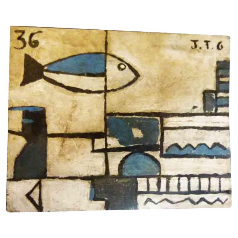 Joaquin Torres Garcia Acrylic on Wood, Spain