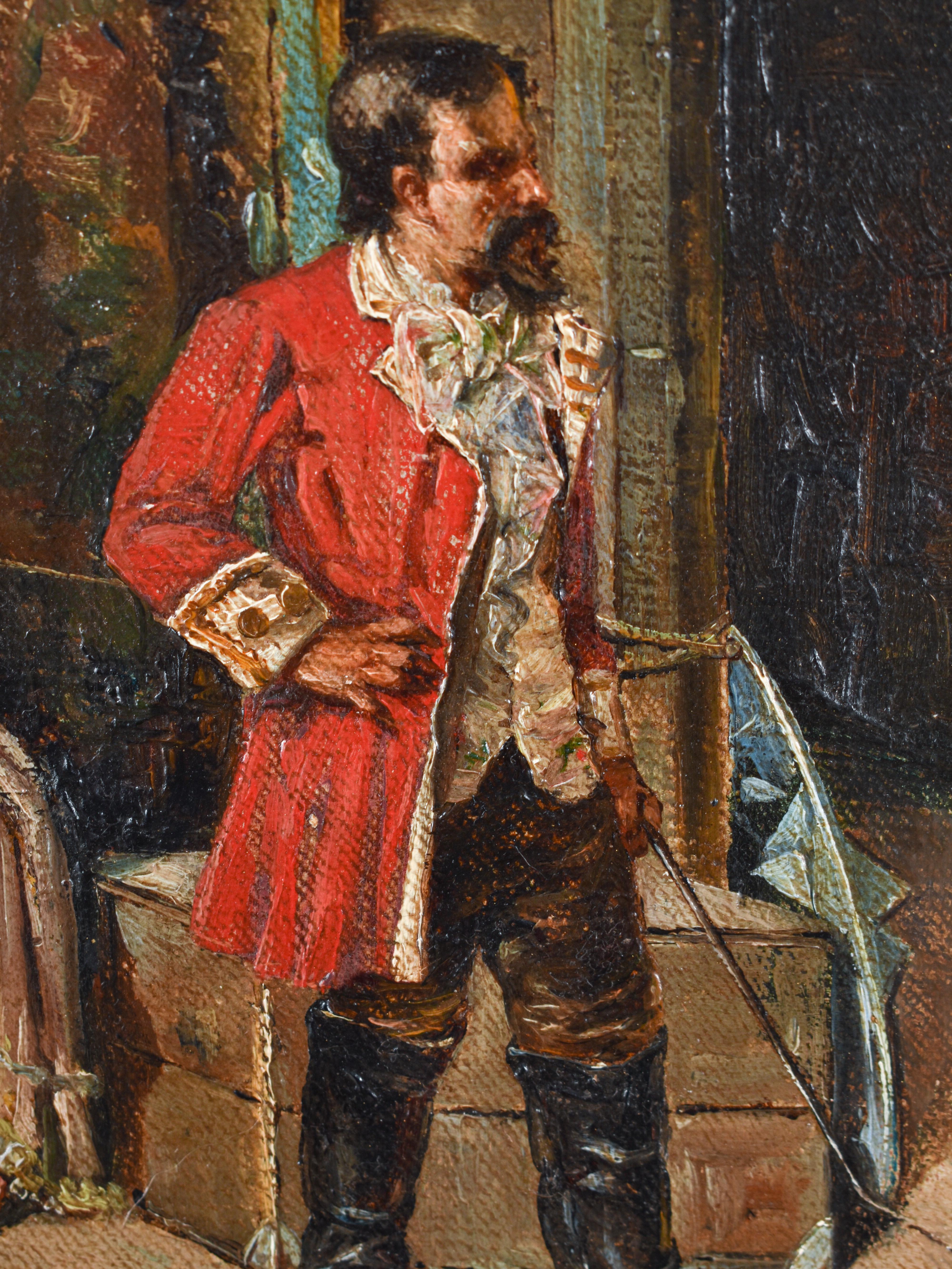 Backstage - Joaquín Capri y de Ruata (1855-1910) - Oil paint on canvas For Sale 1