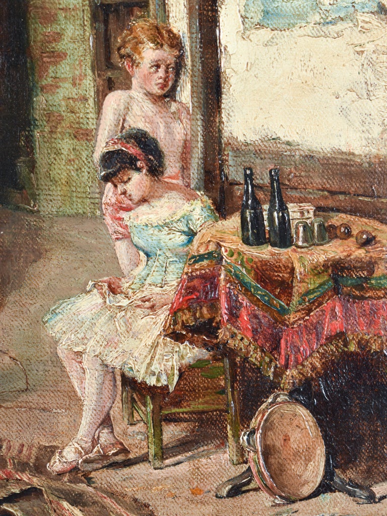 Backstage - Joaquín Capri y de Ruata (1855-1910) - Oil paint on canvas For Sale 7