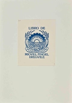 Libro de Miguel Angel Dieguez - Woodcut by Joaquín Diéguez y Díaz - 1903