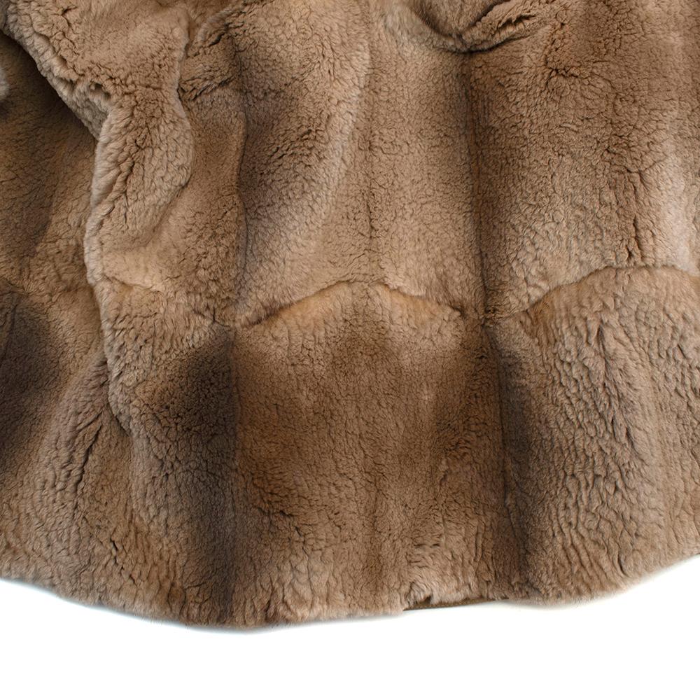 Jobis Beige Fur Inner-Lined Longline Coat - Size US 6 For Sale 2