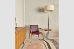 FauteuilJoca moderne et minimaliste en tissu ou en cuir