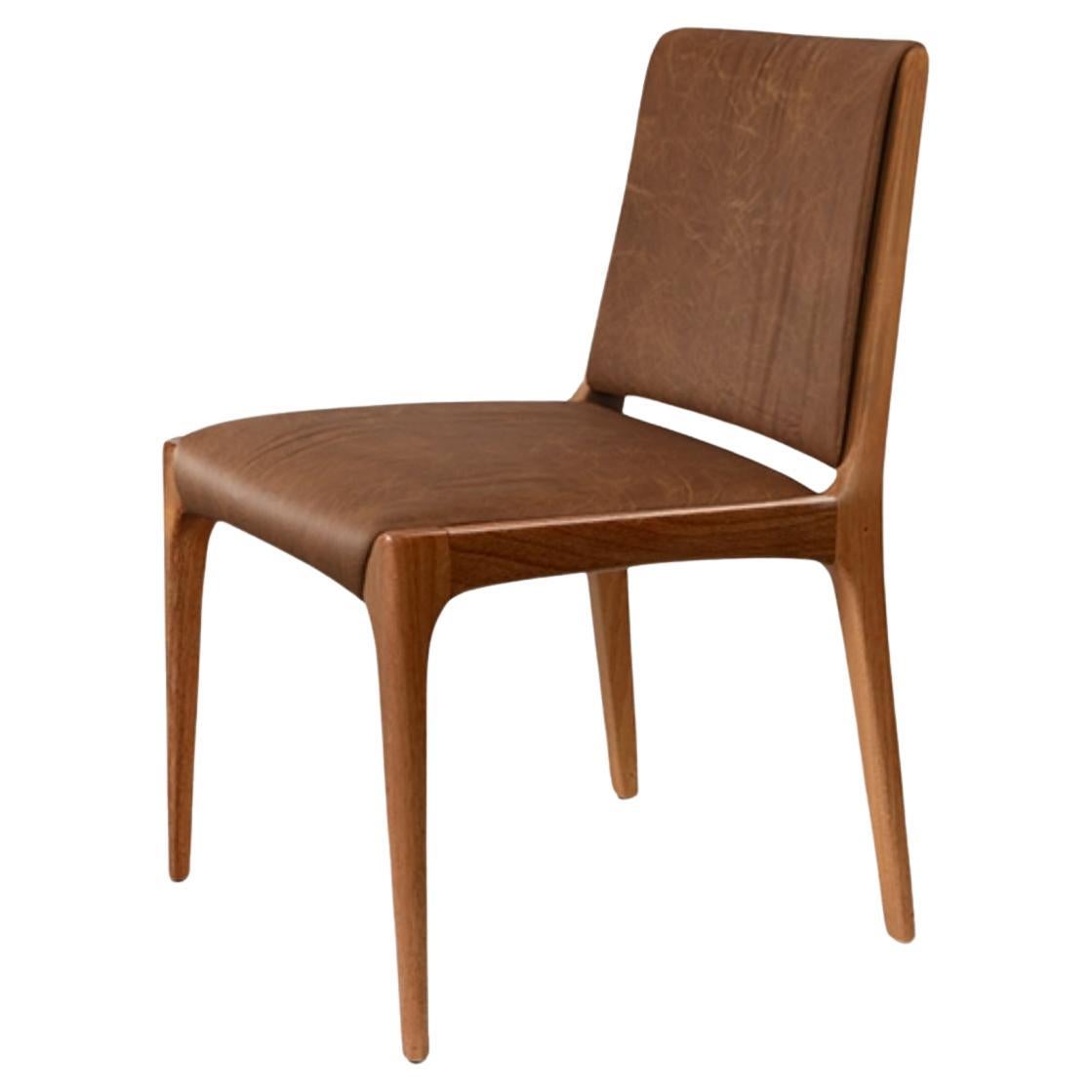 Stuhl „Joca“ aus Massivholz und handgewebtem Holz, maßgefertigt