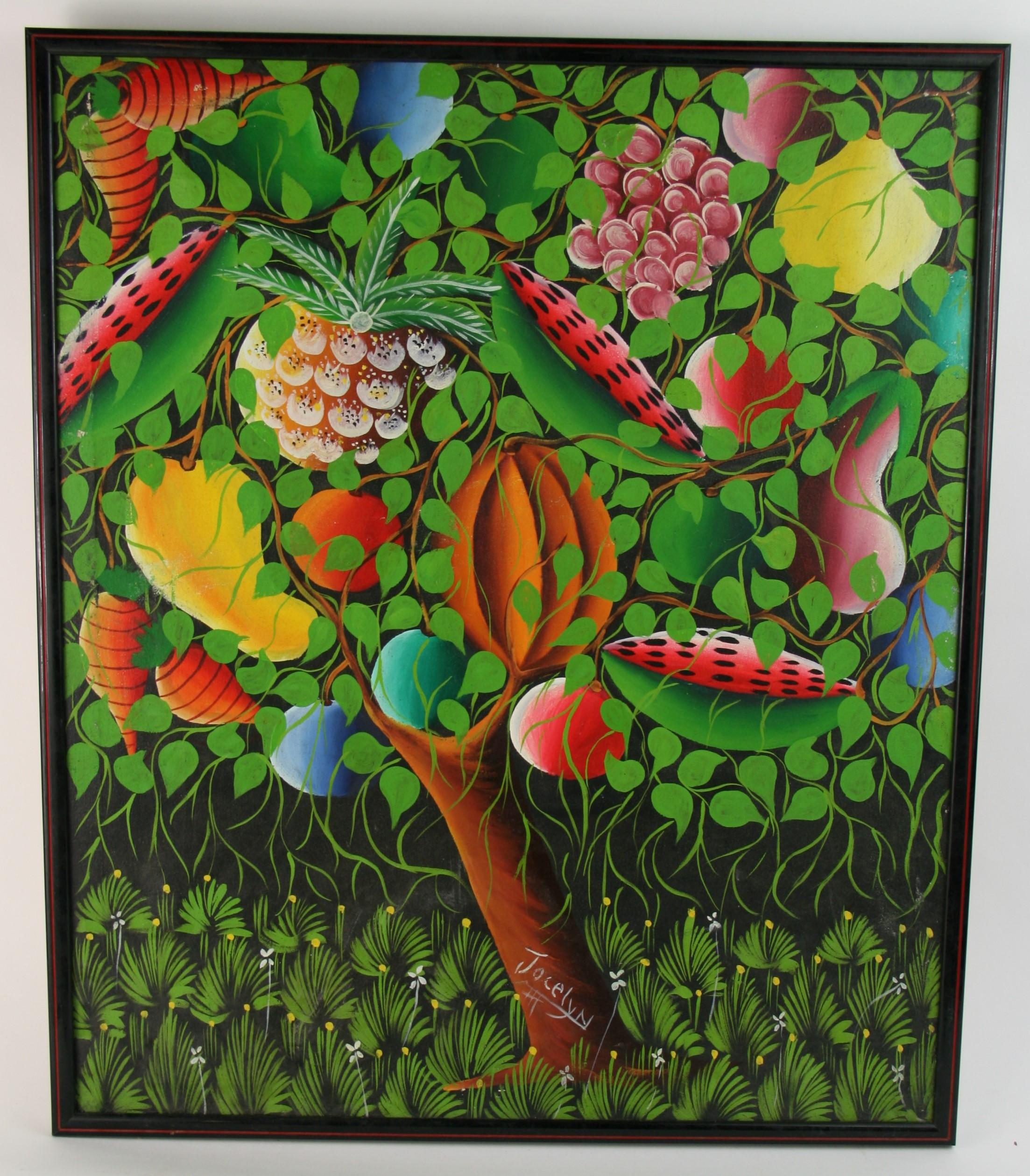 Paysage fantastique tropical surréaliste français n°1 - Painting de Jocelyn