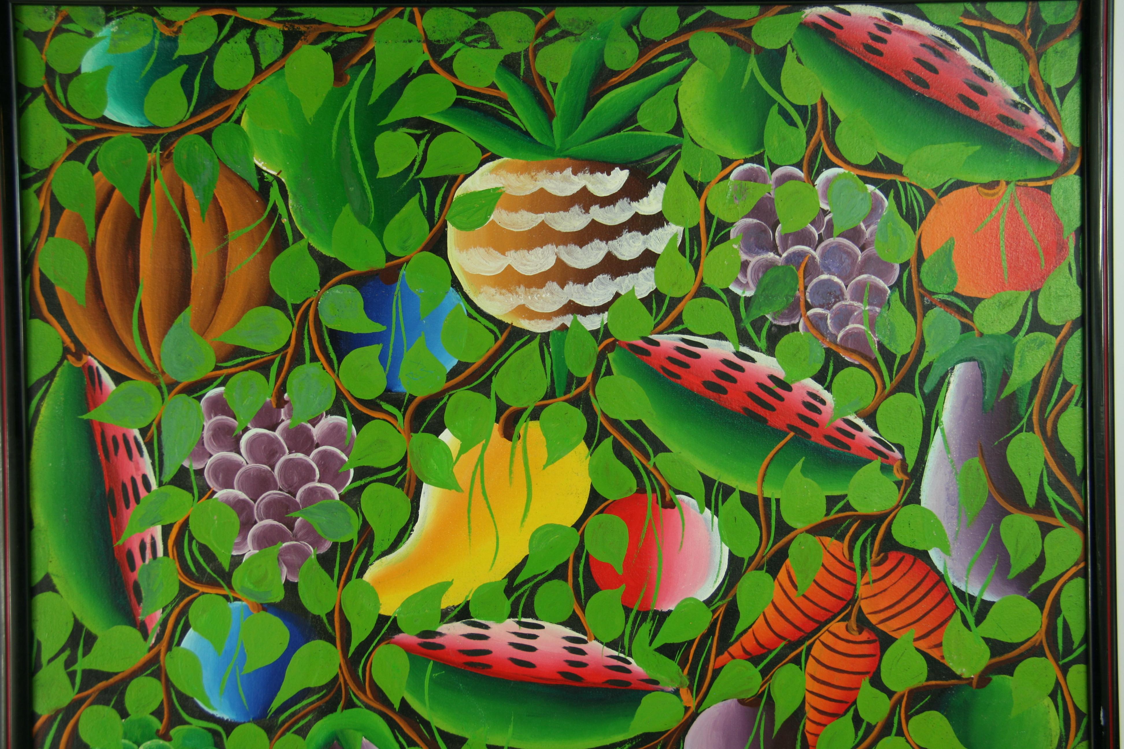 Paesaggio fantastico tropicale surreale #2 - Abstract Painting Verde di Jocelyn