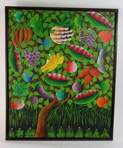 Surreal Tropical Fantasy Landscape #2, Oil on Canvas, Framed, 1980s
