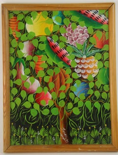Exotic Tropical Fantasy Landscape, Oil on Canvas, Framed, 1980s