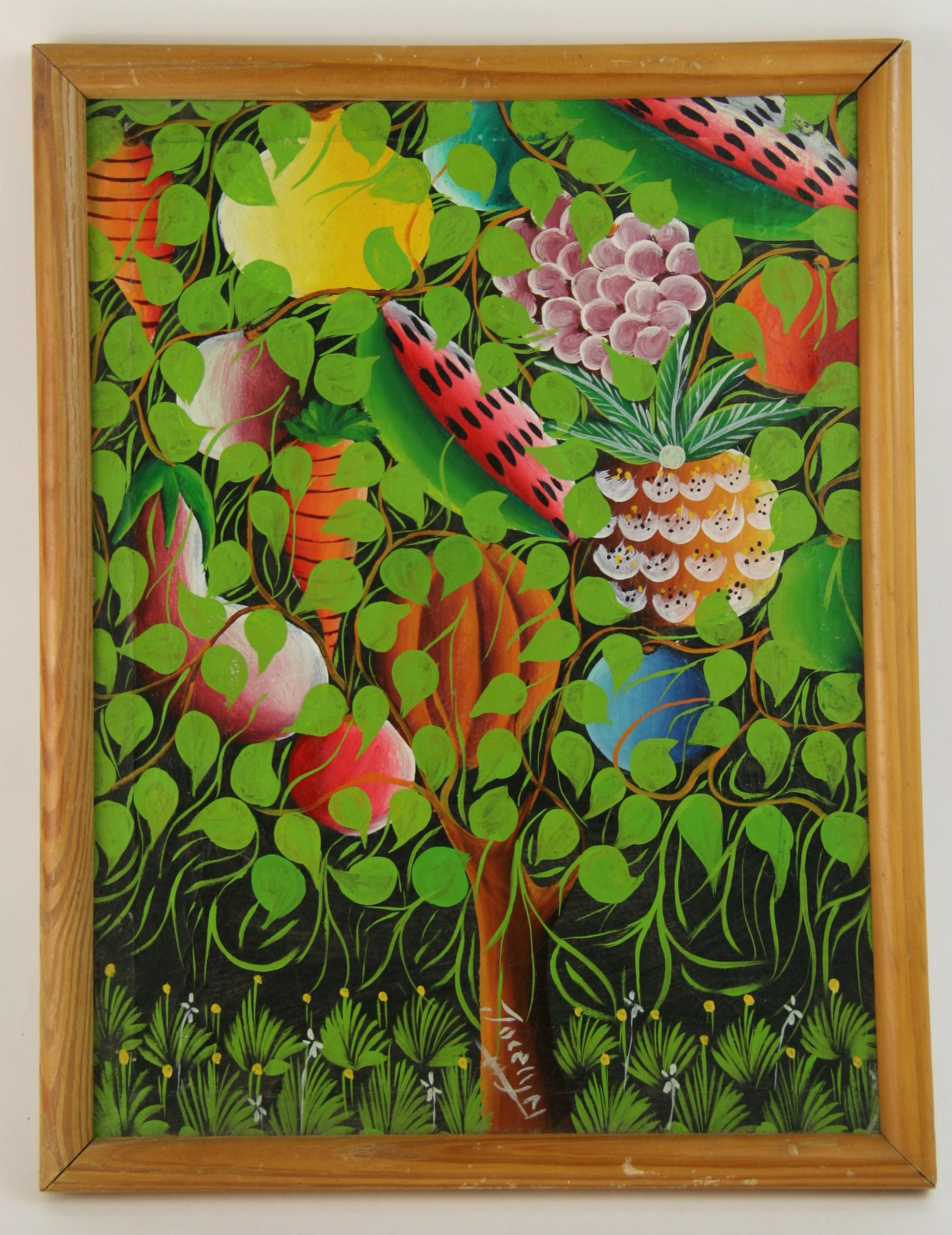 Exotische tropische Fantasielandschaft, Öl auf Leinwand, gerahmt, 1980er Jahre