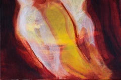 "Two Figures with Doorway" Original Contemporary Abstract Oil Painting, Signed