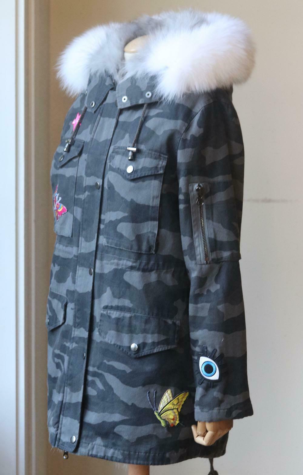 fur lined camouflage coat