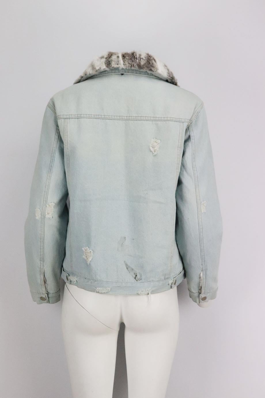 Grigio Giacca di jeans foderata di pelliccia Jocelyn Medium