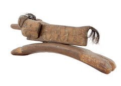 Brutalist German Israeli Hand Carved Wooden DADA Sculpture Ben Yaakov