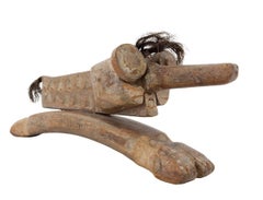 Brutalist German Israeli Hand Carved Wooden DADA Sculpture Ben Yaakov