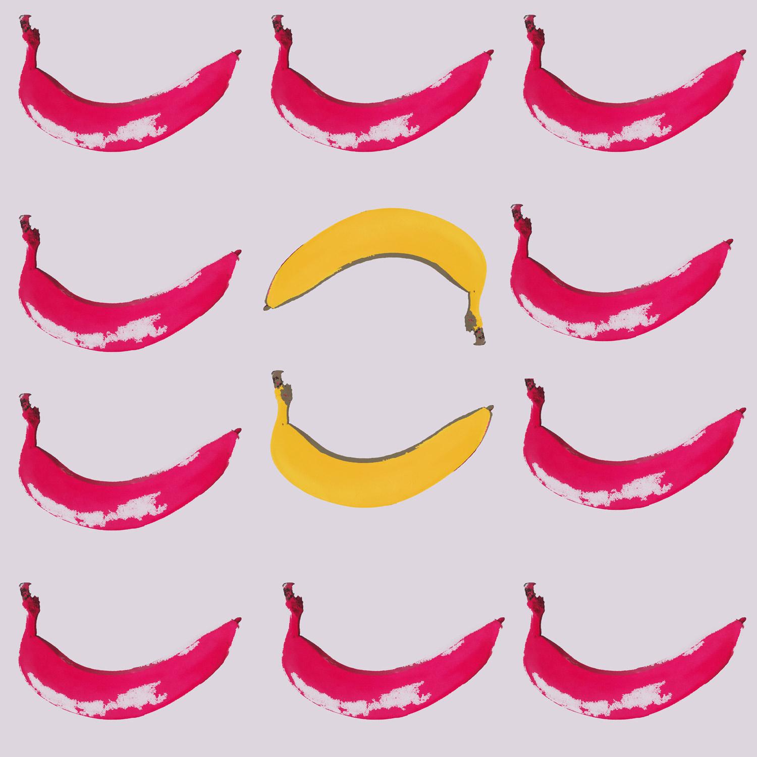 10 Collage einer Banane, inspiriert von Andy Warhols Motiv im Pop-Art-Stil.

C-Print auf Aludi-Bond hinter Acrylglas (Museumsqualität)

Jochens Arbeiten werden bei renommierten Fotowettbewerben wie Trierenberg Circuit, Monochrome Awards, Fotoforum