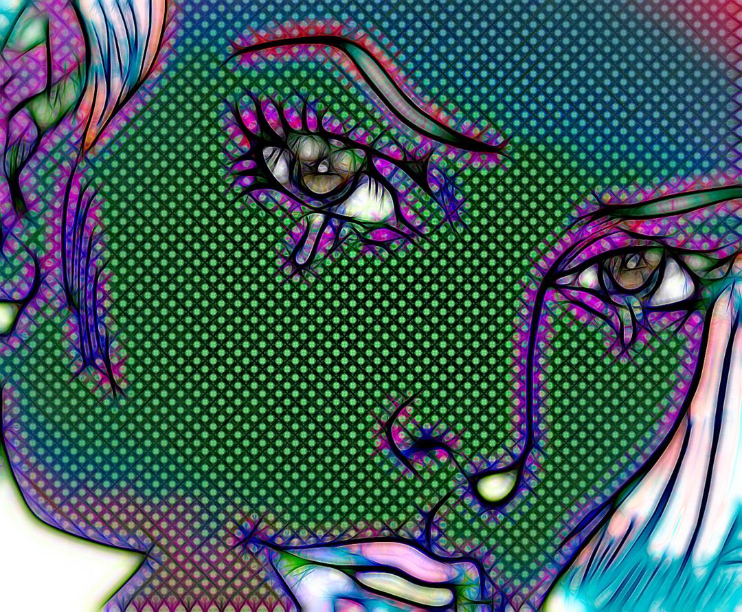 Girl Crying limited edition pop art style photograph by Jochen Cerny