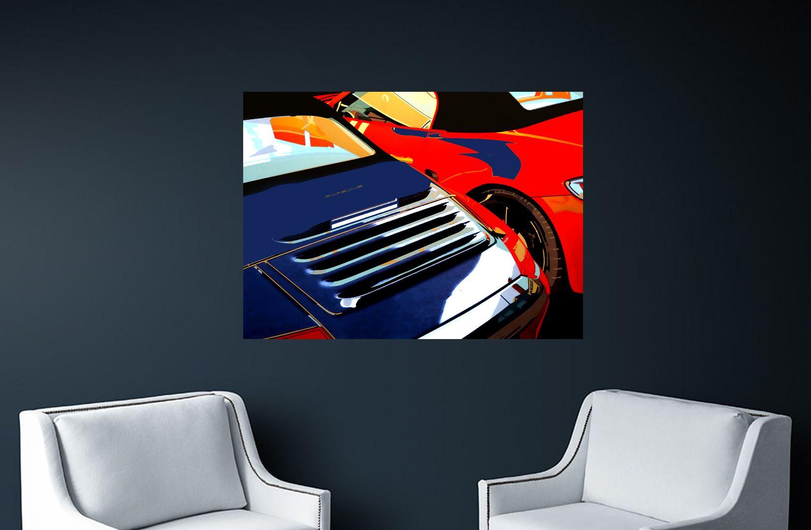 Digitally remastered composition of two sport cars by applying the CMPB technique - C-print on Alu-Dibond behind acrylic glass with silver ArtBox frame - museum quality - other sizes upon request - ready to hang - Limited edition of 10 only ::