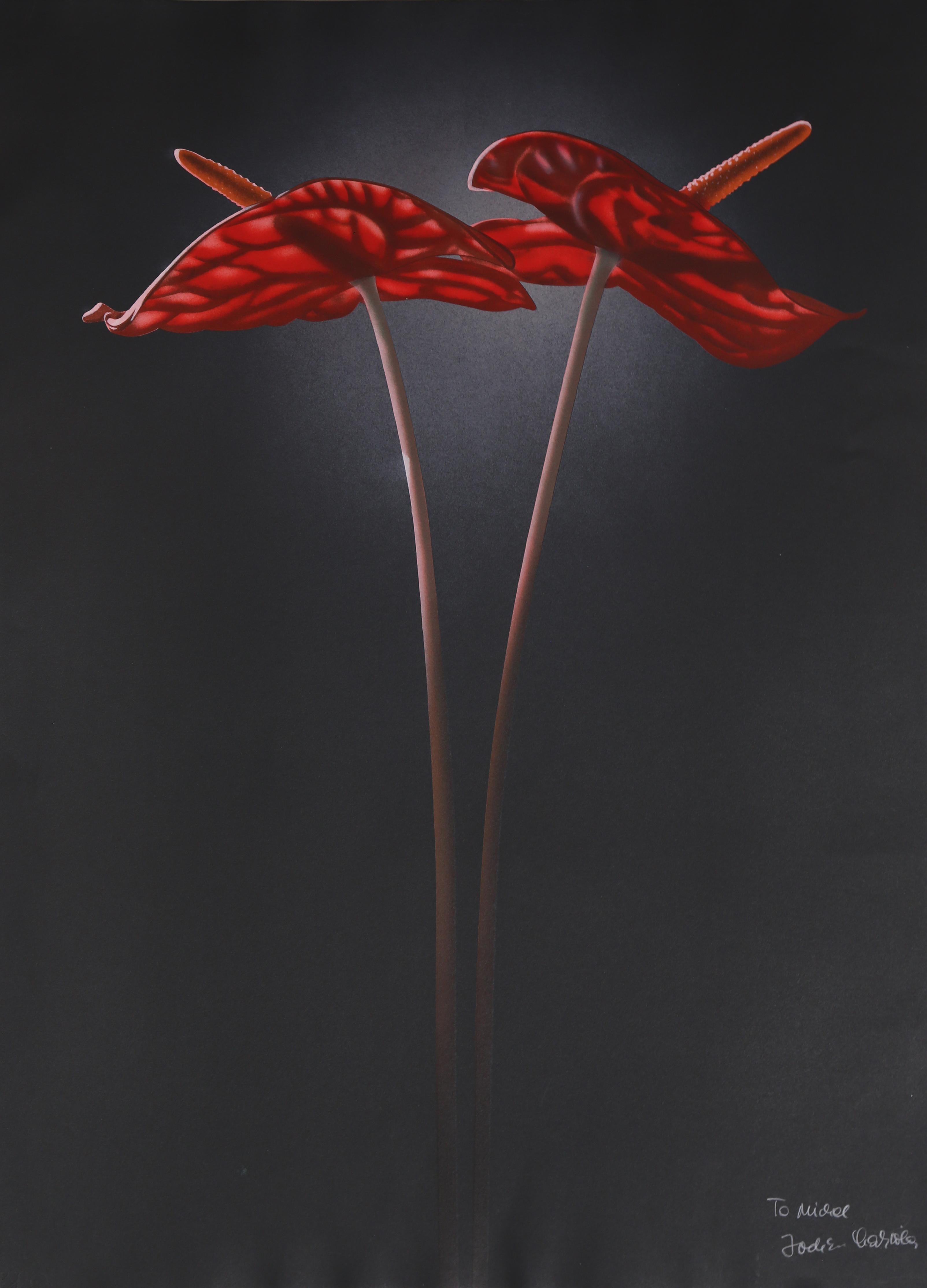 Rote Lilien, Lithographie von Jochen Labriola
