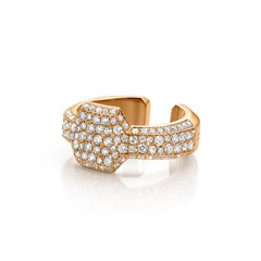 1.175 Carat White Diamond Rose Gold Signet Ring by Jochen Leën