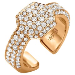 1.175 Carat White Diamond Rose Gold Signet Ring by Jochen Leën