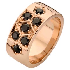 Jochen Leën 18 Karat Rose Gold 0.42 Carat Black Diamond Wedding Ring