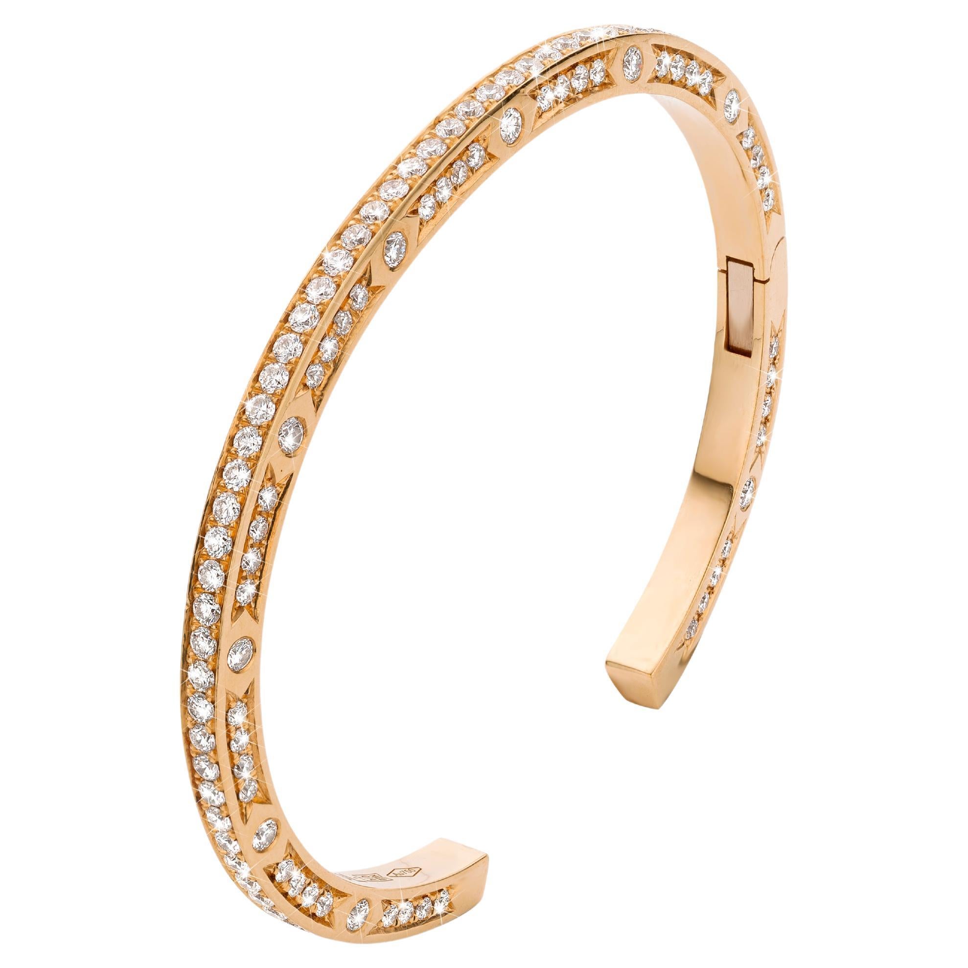 18K Rose Gold 4.21 Carat White Diamonds Bracelet by Jochen Leën For Sale