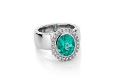 18 Karat White Gold 3.9 Carat Paraíba Tourmaline Cocktail Ring by Jochen Leën
