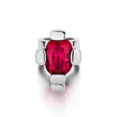 18 Karat White Gold 28.85 Carat Rubellite Cocktail Ring by Jochen Leën IGI cert