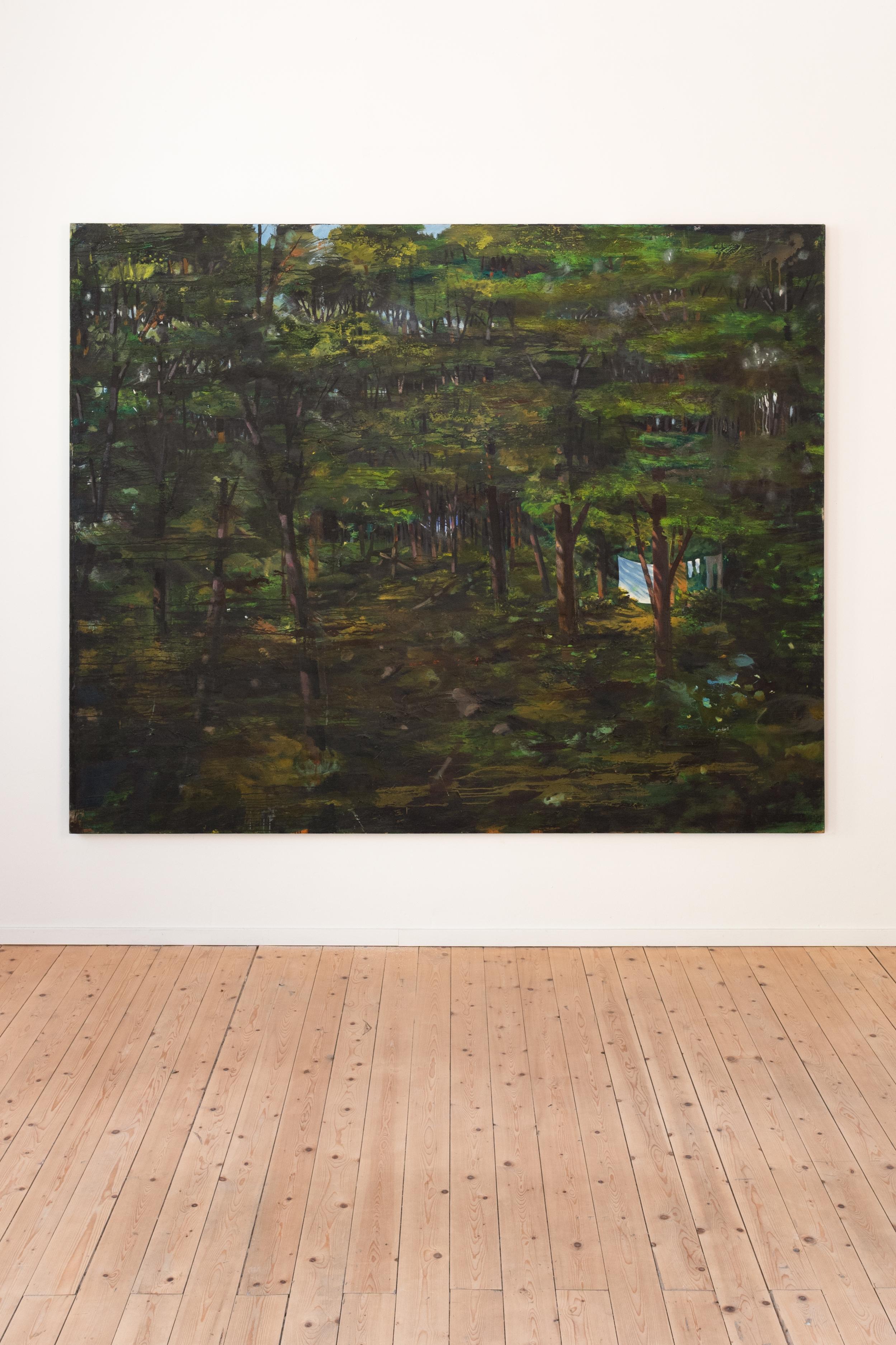 Paisaje XL al óleo sobre lienzo Die Wäsche (2008) de Jochen Mühlenbrinck 3