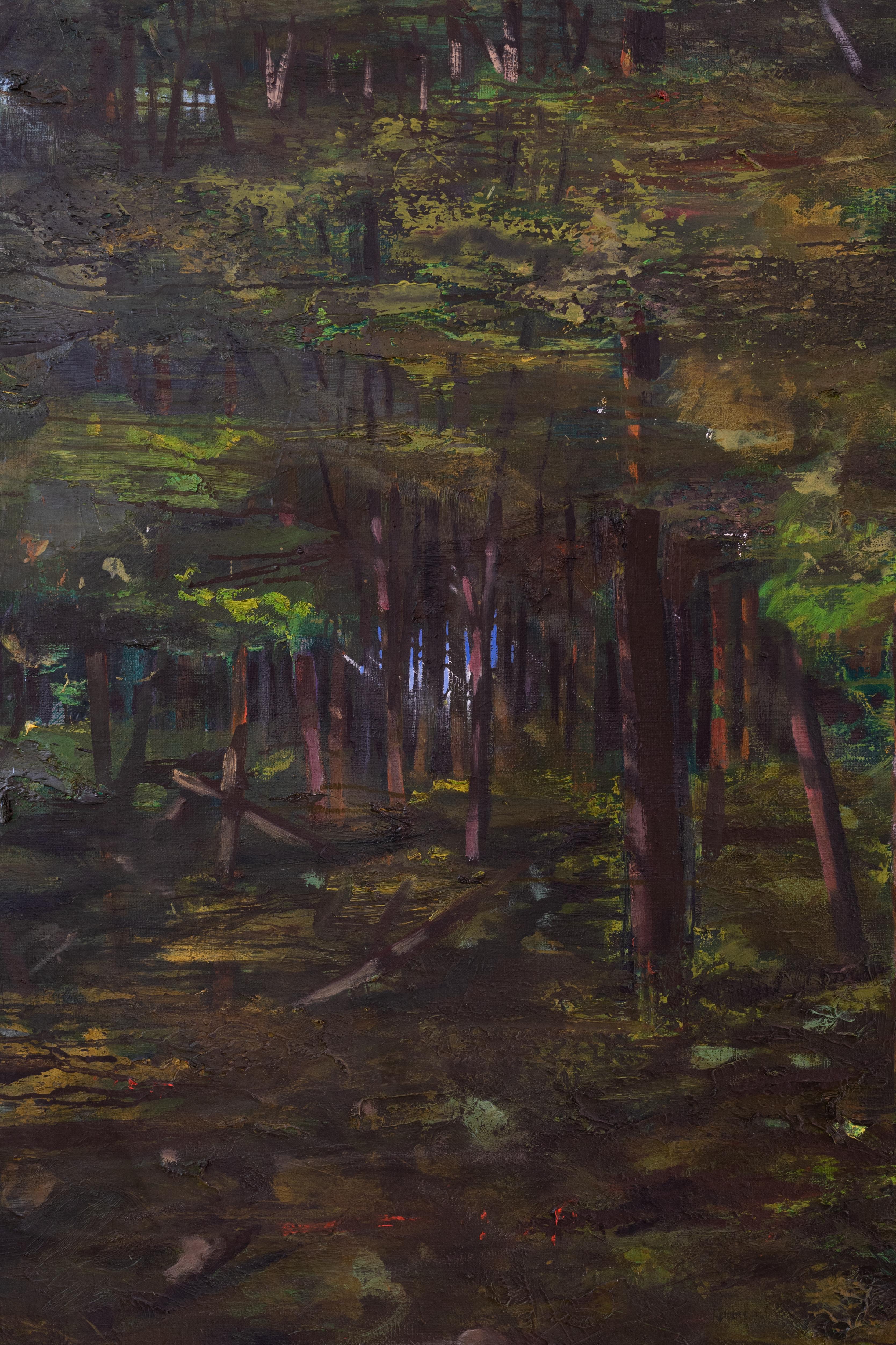 Paisaje XL al óleo sobre lienzo Die Wäsche (2008) de Jochen Mühlenbrinck 5