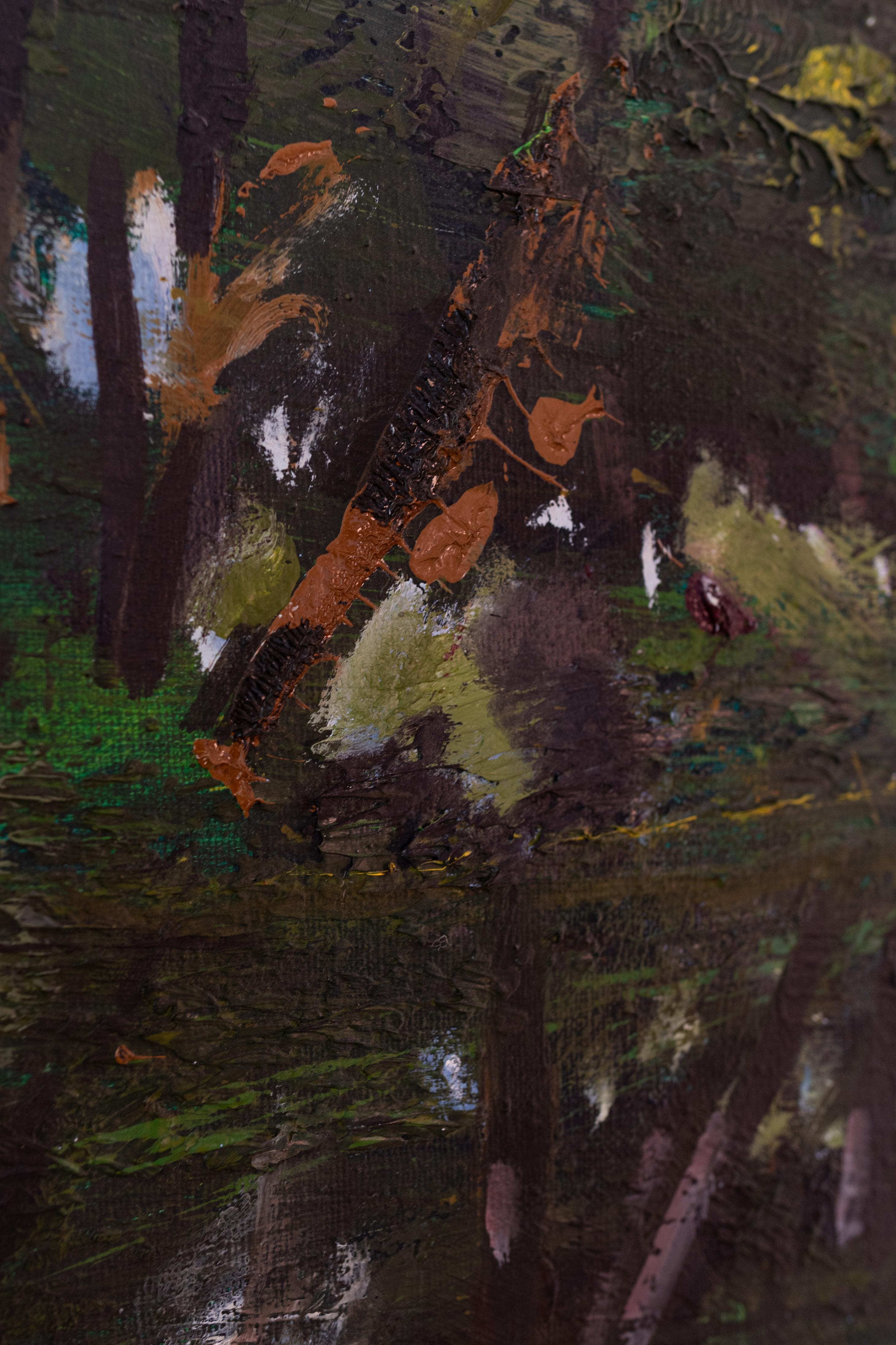 Paisaje XL al óleo sobre lienzo Die Wäsche (2008) de Jochen Mühlenbrinck 6