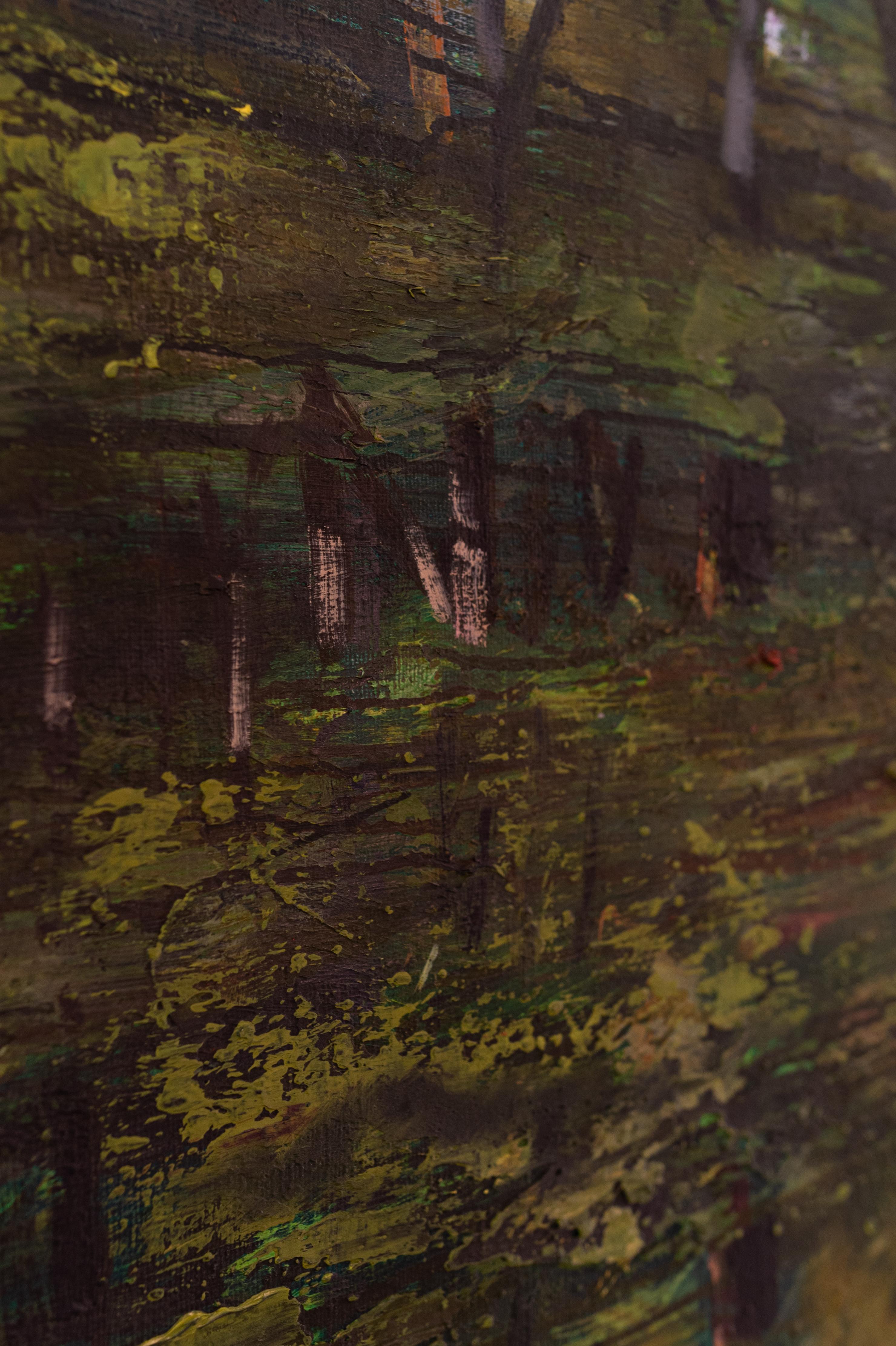 Paisaje XL al óleo sobre lienzo Die Wäsche (2008) de Jochen Mühlenbrinck 7