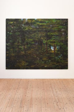 XL oil on canvas landscape painting Die Wäsche (2008) by Jochen Mühlenbrinck
