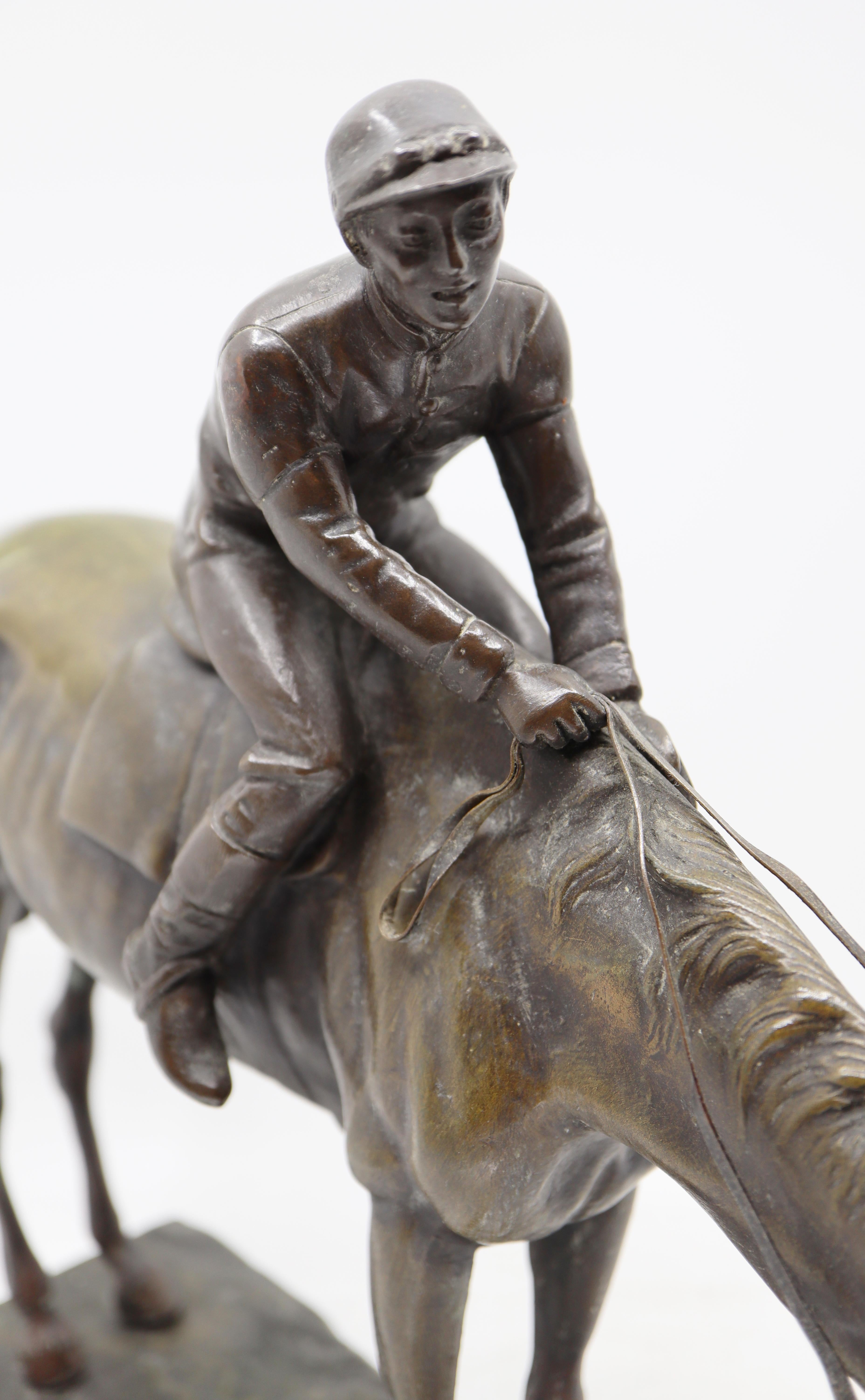 Italian Jockey on His Horse, G. Ferrari, Italy, 19th Century For Sale