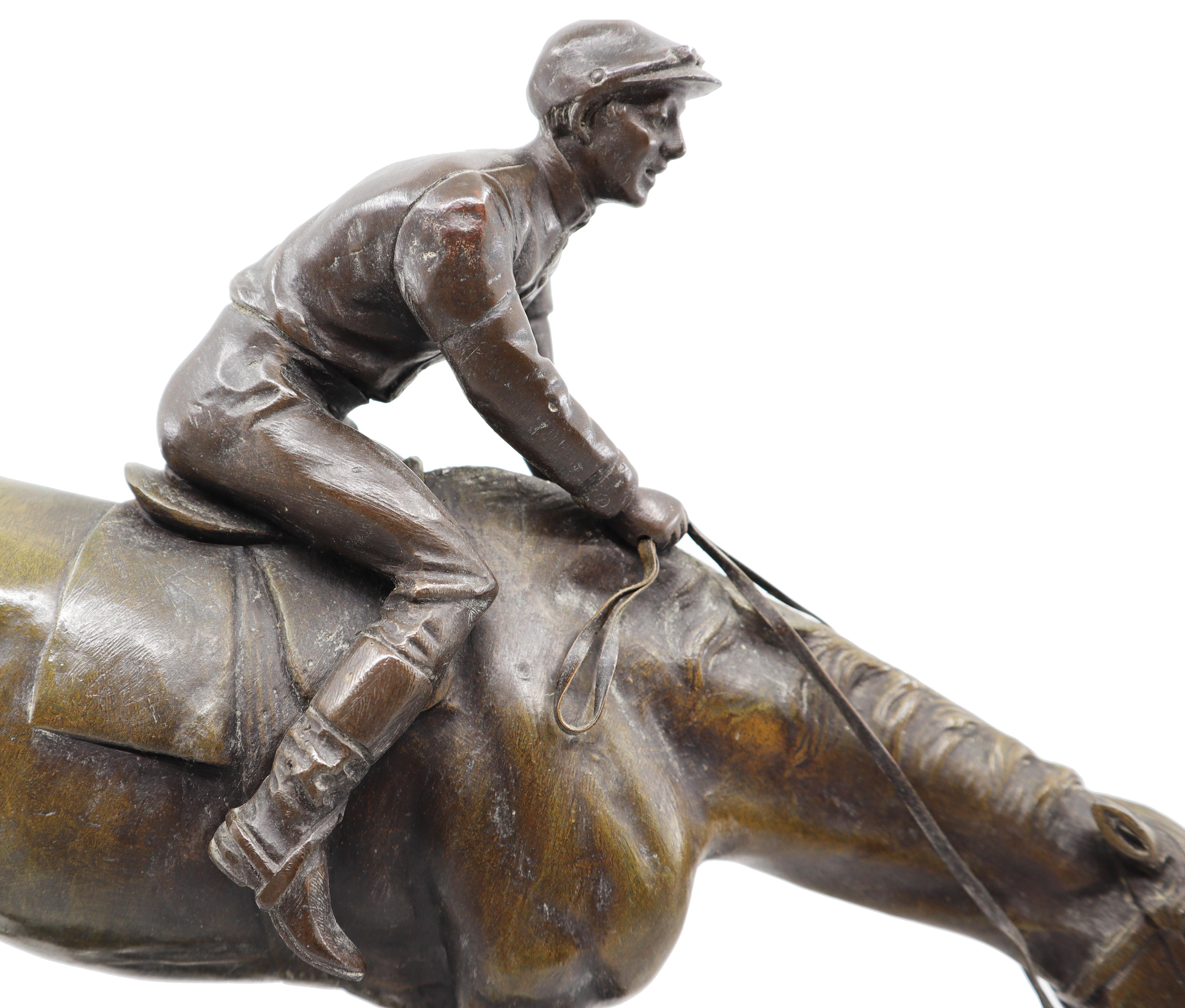 Jockey on His Horse, G. Ferrari, Italy, 19th Century For Sale 1