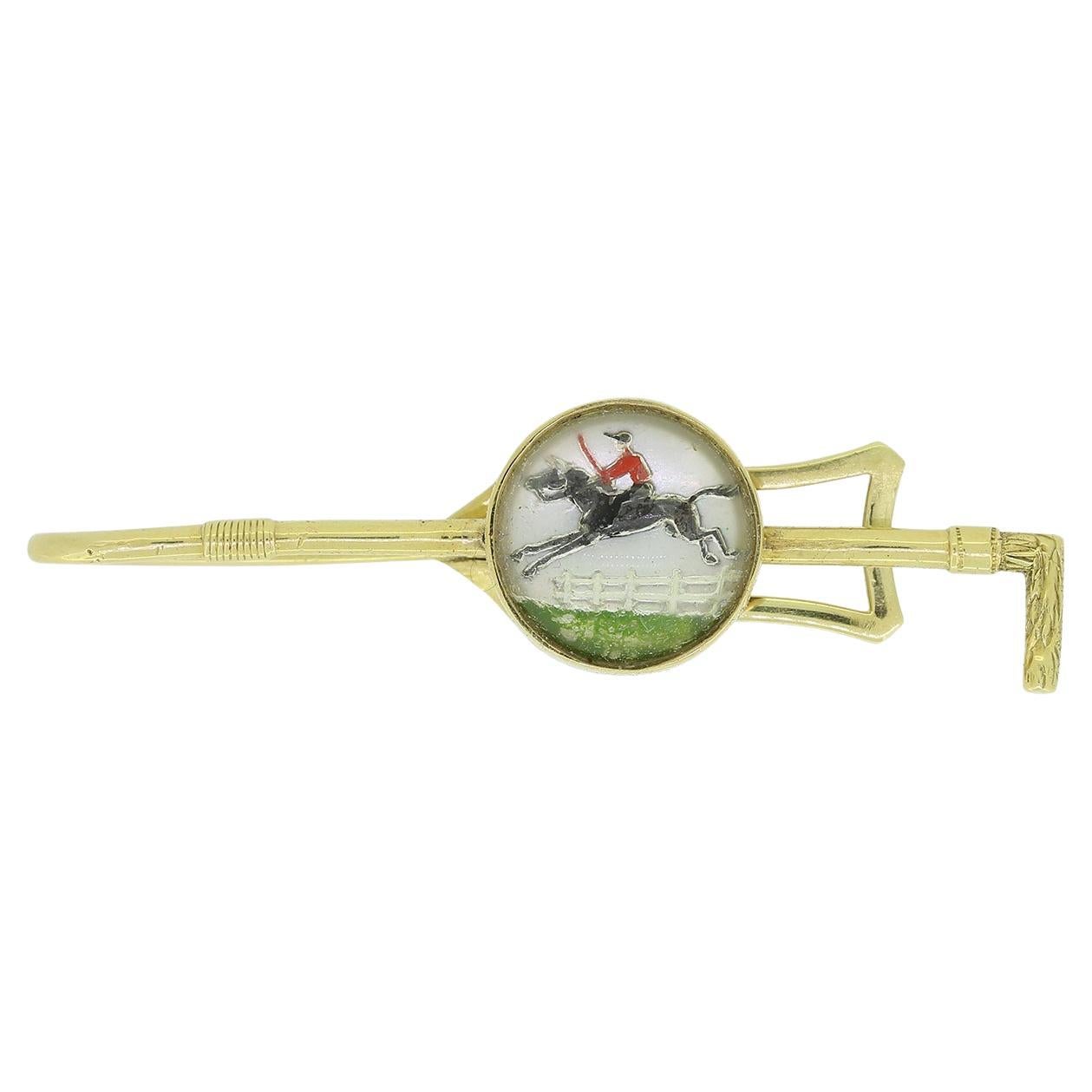 Jockey Riding Horse Essex Crystal Tie Clip