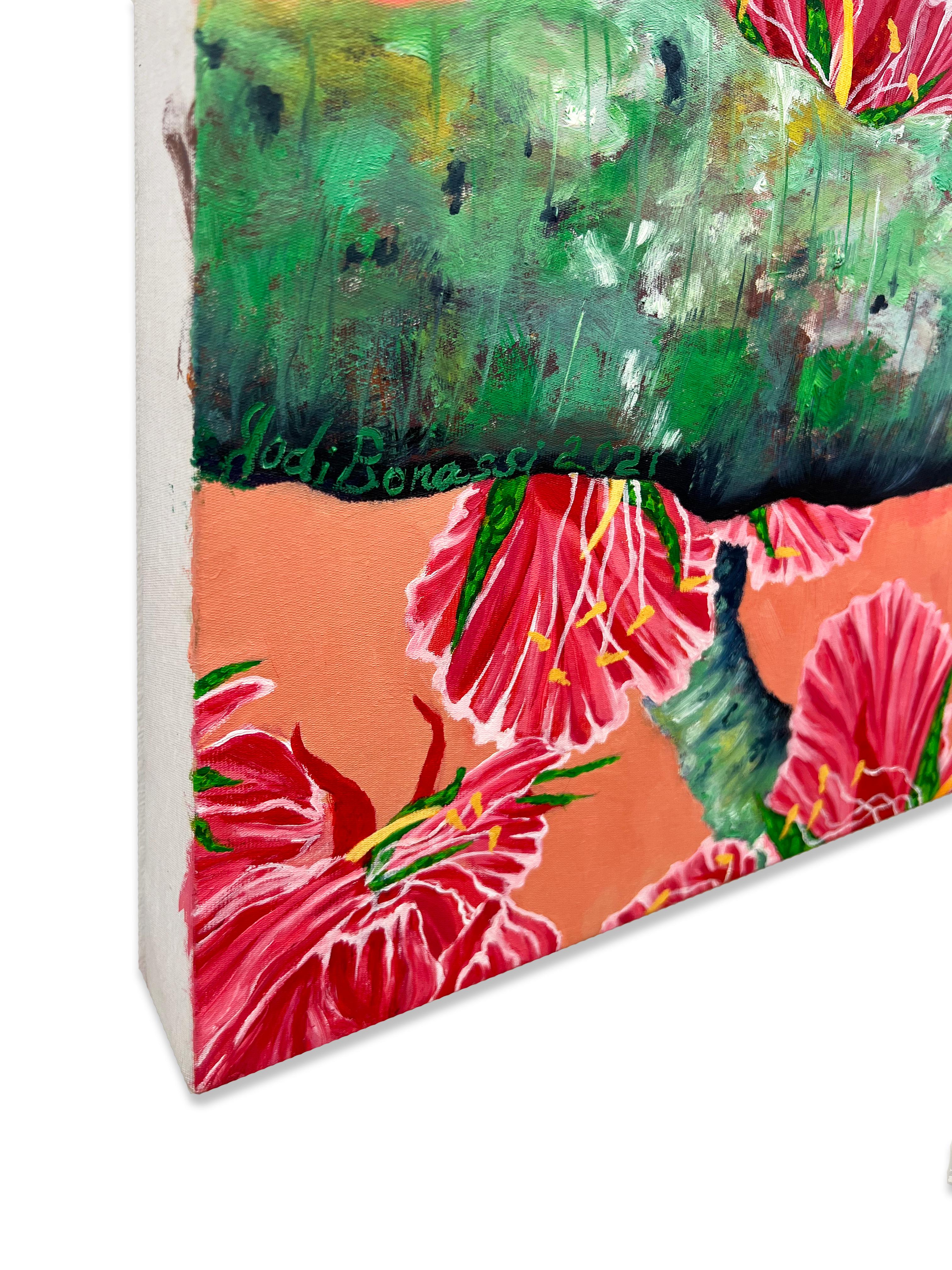„Goldener Fasan im Garten der Sehnsüchte“ – farbenfrohes hyperrealistisches Acrylgemälde im Angebot 3