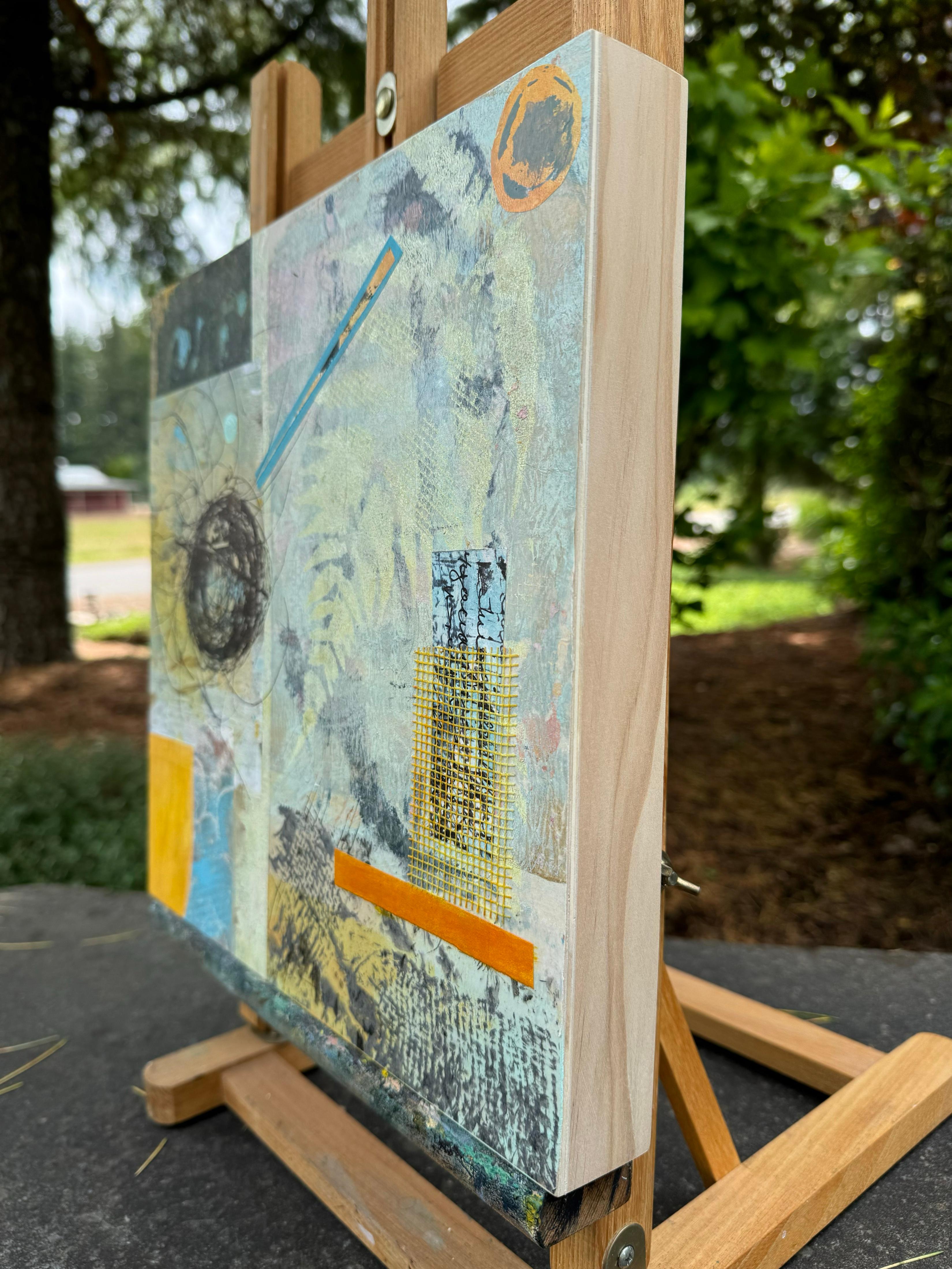 <p>Artist Comments<br />The artwork portrays artist Jodi Dann's sweet find in her backyard: a nest made of horse tail hair. She took a photograph and printed the manipulated image on her hand-painted paper. From this discovery, she created a series
