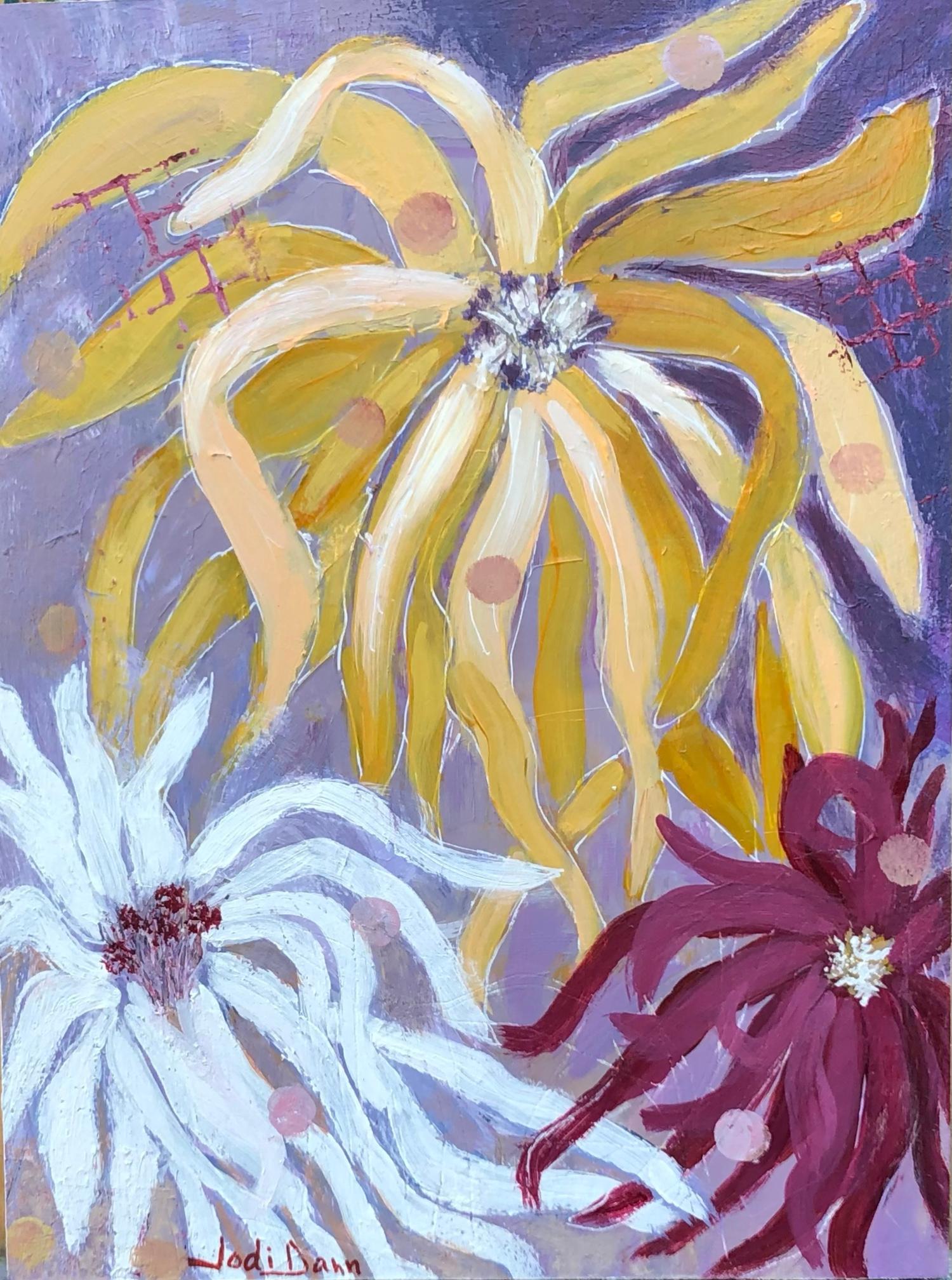 Petals In Bloom, Original Painting - Mixed Media Art by Jodi  Dann