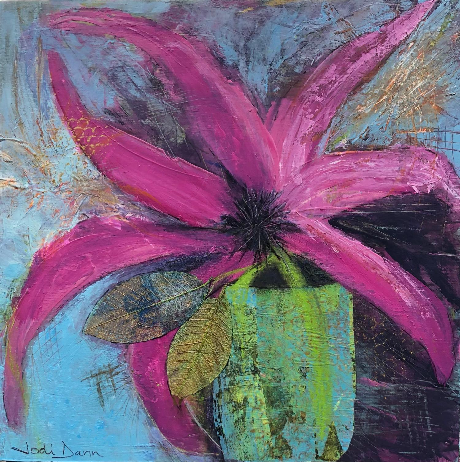 Rosa Crush, Originalgemälde – Mixed Media Art von Jodi  Dann