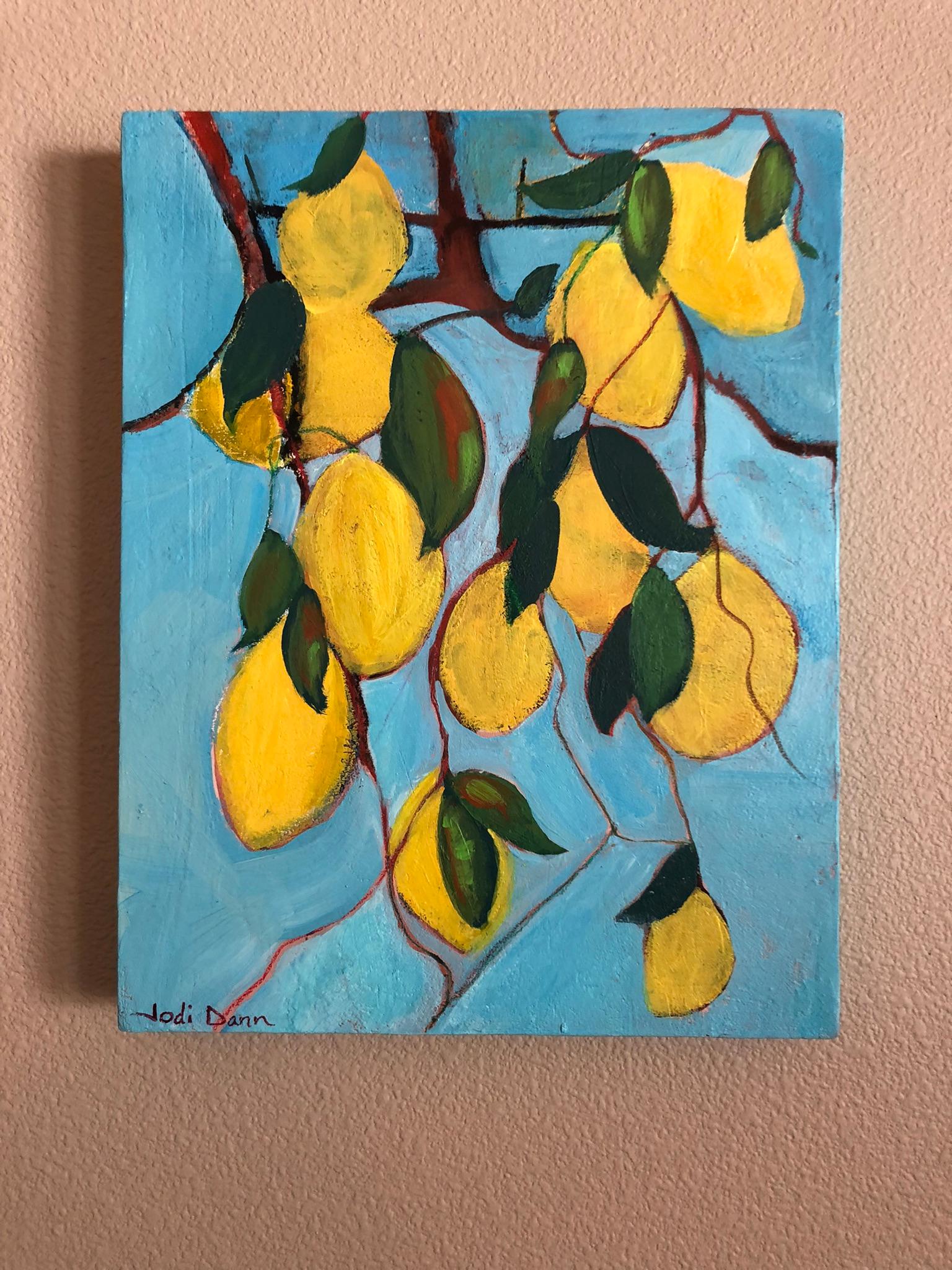 <p>Comentarios del artista<br />La artista Jodi Dann imagina limones colgando de la rama de un árbol en una deliciosa combinación de colores. Parte de una serie centrada en la fruta picante. 