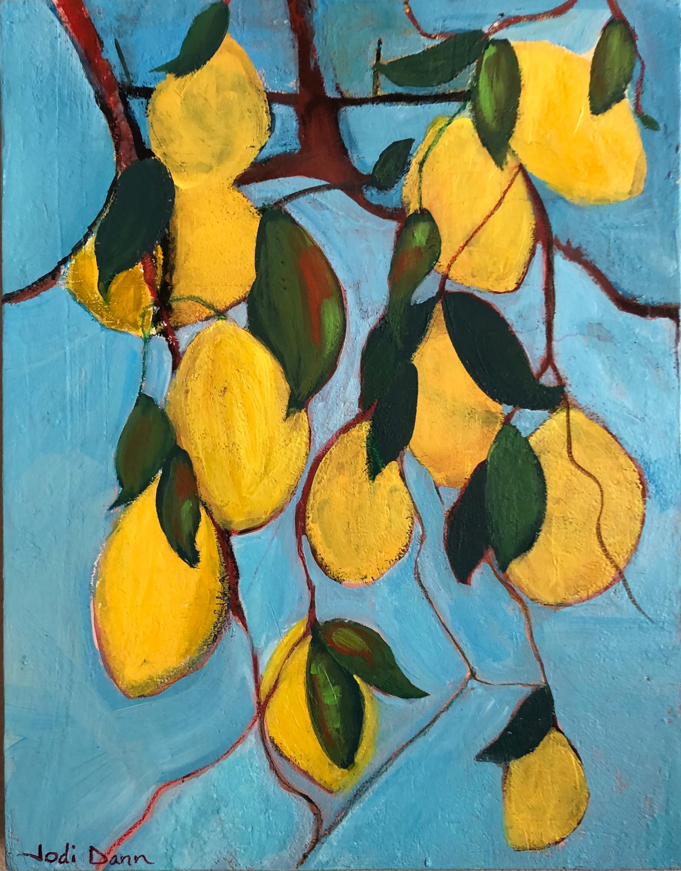 Lemon Branches, Original Painting - Art by Jodi  Dann