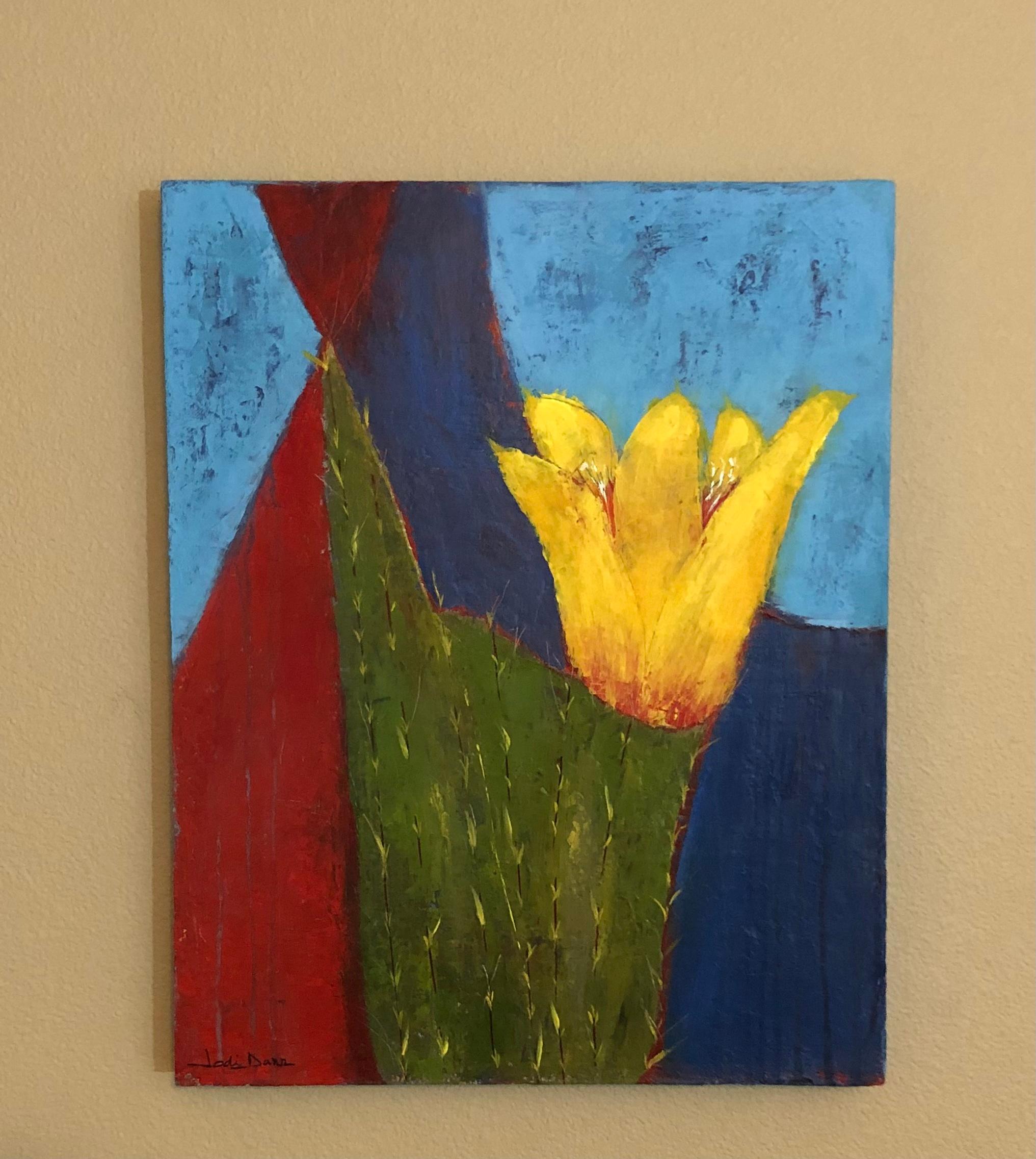 <p>Artist Comments<br>Artist Jodi Dann displays a contemporary image of a flowering cactus. A glorious occurrence that only happens once a year and lasts only a day. 