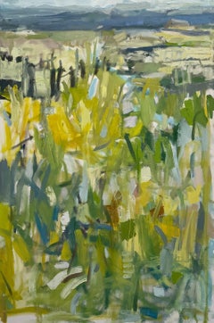 Ländliche Idylle in Virginia, abstraktes Original-Ölgemälde auf Leinwand, 24" x 36"
