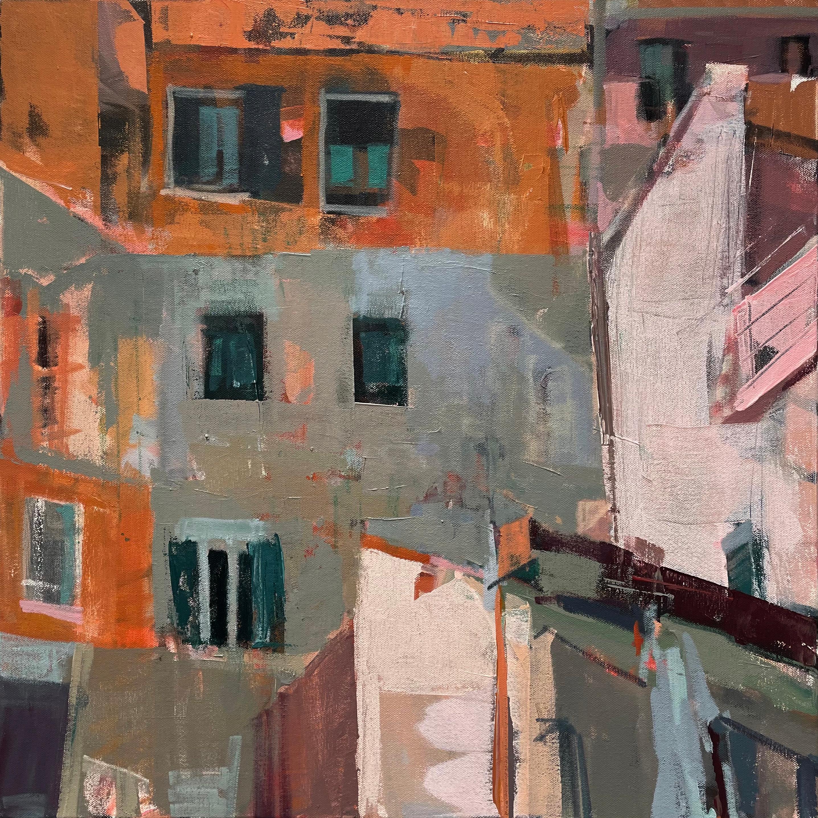 Buongiorno Vernazza - Quadro originale 24" x 24" di paesaggio costiero italiano