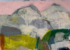 Daylight Savings Abstract Landscape Painting on Paper, 19x22 Inches