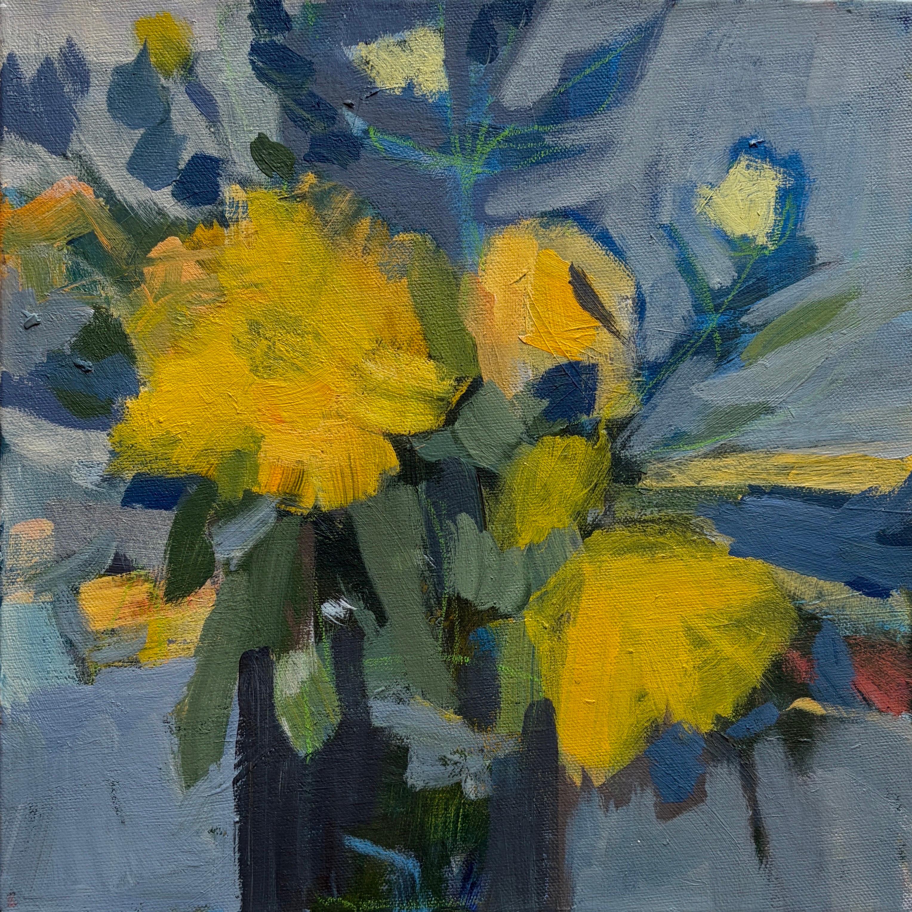 Vibrant Floral Still Life Painting, Expressive, 12x12 Inches, 2026