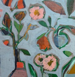 Quadro di natura morta floreale contemporanea Springing, pannello su tela 24x18